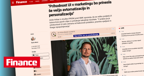 Prihodnost UI v marketingu bo prinesla še večjo avtomatizacijo in personalizacijo - iPROM - Mnenja strokovnjakov - Anže Hribar